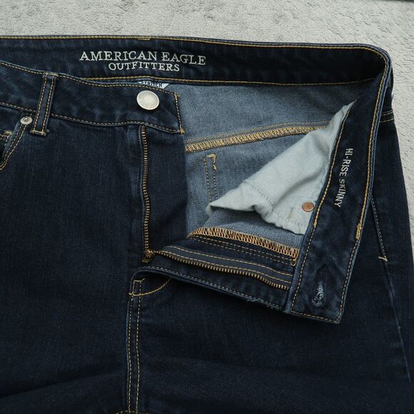 American Eagle Jeans Women's Size 33 Blue High-Rise Skinny Denim 29" Inseam - Picture 3 of 16